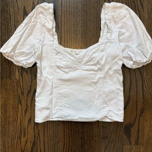 Abercrombie & Fitch White Puff Sleeve Blouse